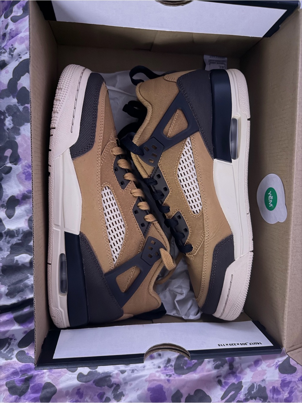 Jordan Kids Tan and Black Retro-Style Sneakers